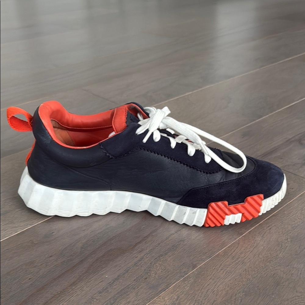 Hermes Navy and Orange Men's Sneakers